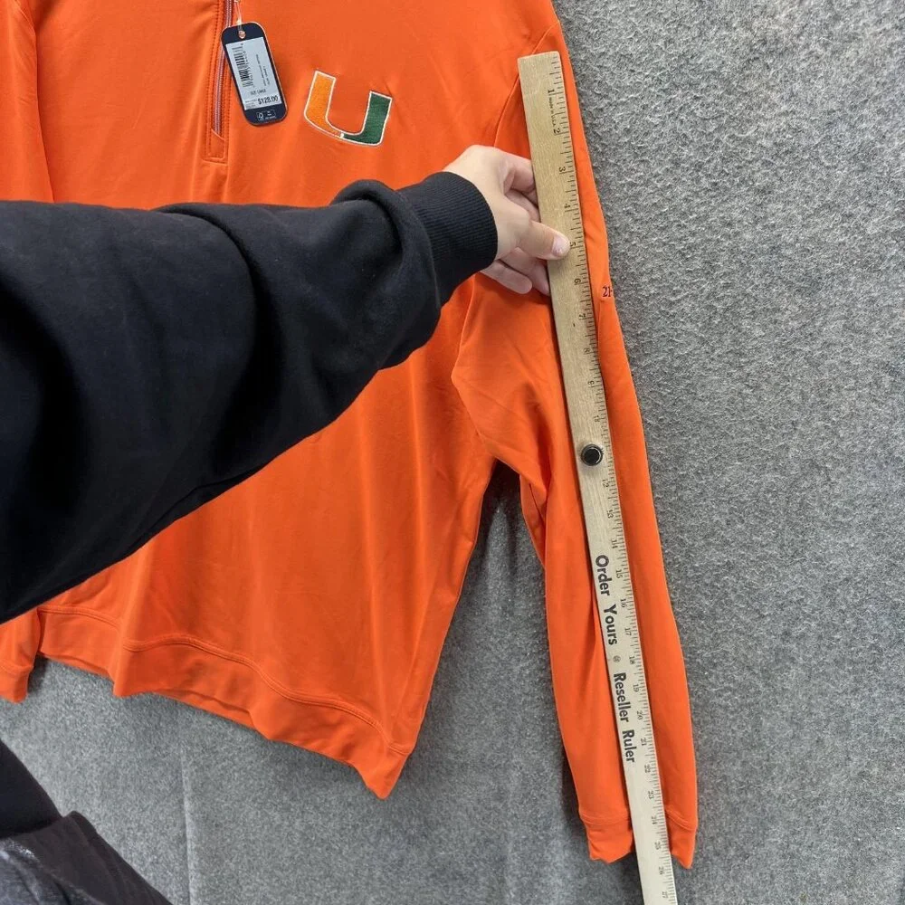 Miami Hurricanes Pullover Mens Large Orange College Golf Johnnie-O Quarter Zip - Picture 8 of 10